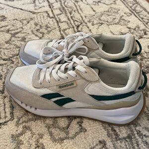 Reebok Classic White and Dark Green Sneakers